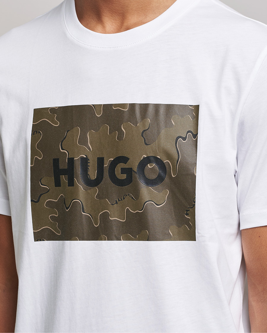 Men | T-Shirts | HUGO | Dulive Logo Crew Neck T-Shirt White