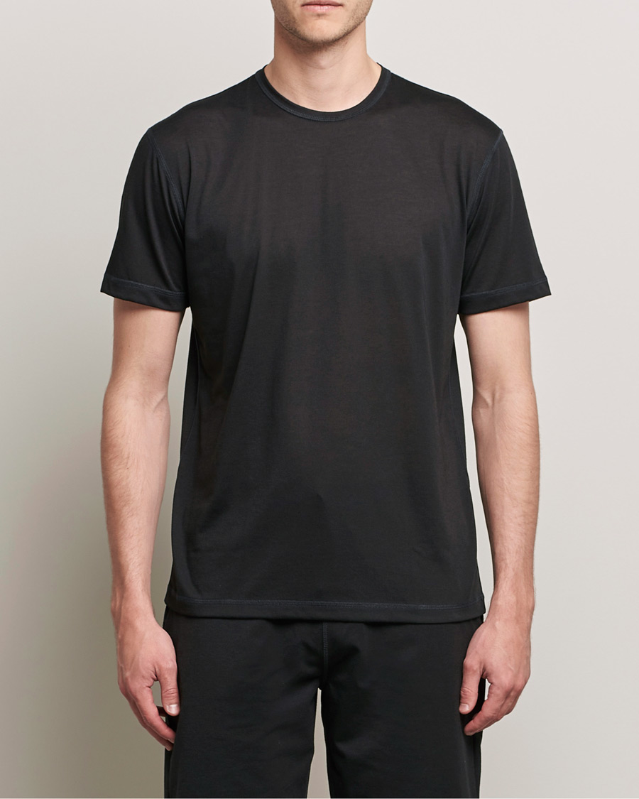 Men | T-Shirts | Sunspel | Active Tee Black