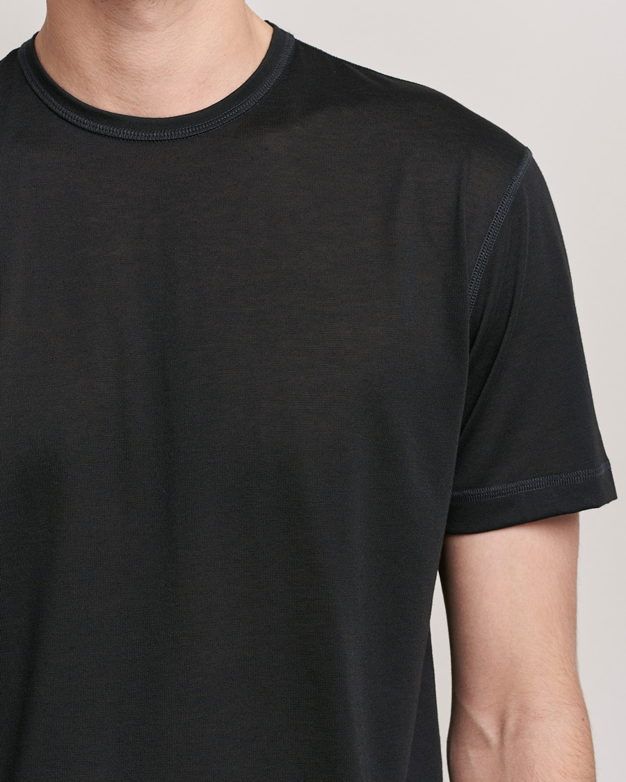 Men | T-Shirts | Sunspel | Active Tee Black