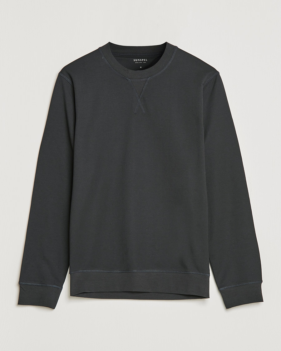 Men | Sweaters & Knitwear | Sunspel | Active Sweatshirt Black