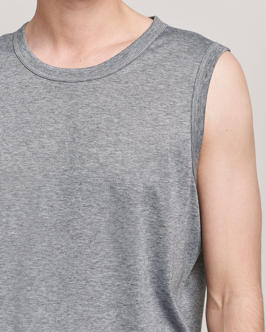 Men | T-Shirts | Sunspel | Active Vest Grey Melange
