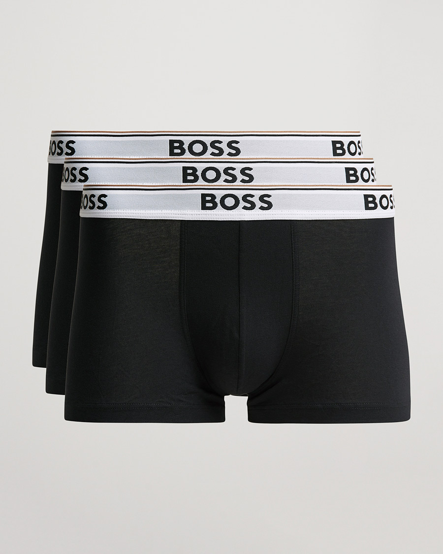 Men | Wardrobe basics | BOSS BLACK | 3-Pack Trunk Boxer Shorts Black/White