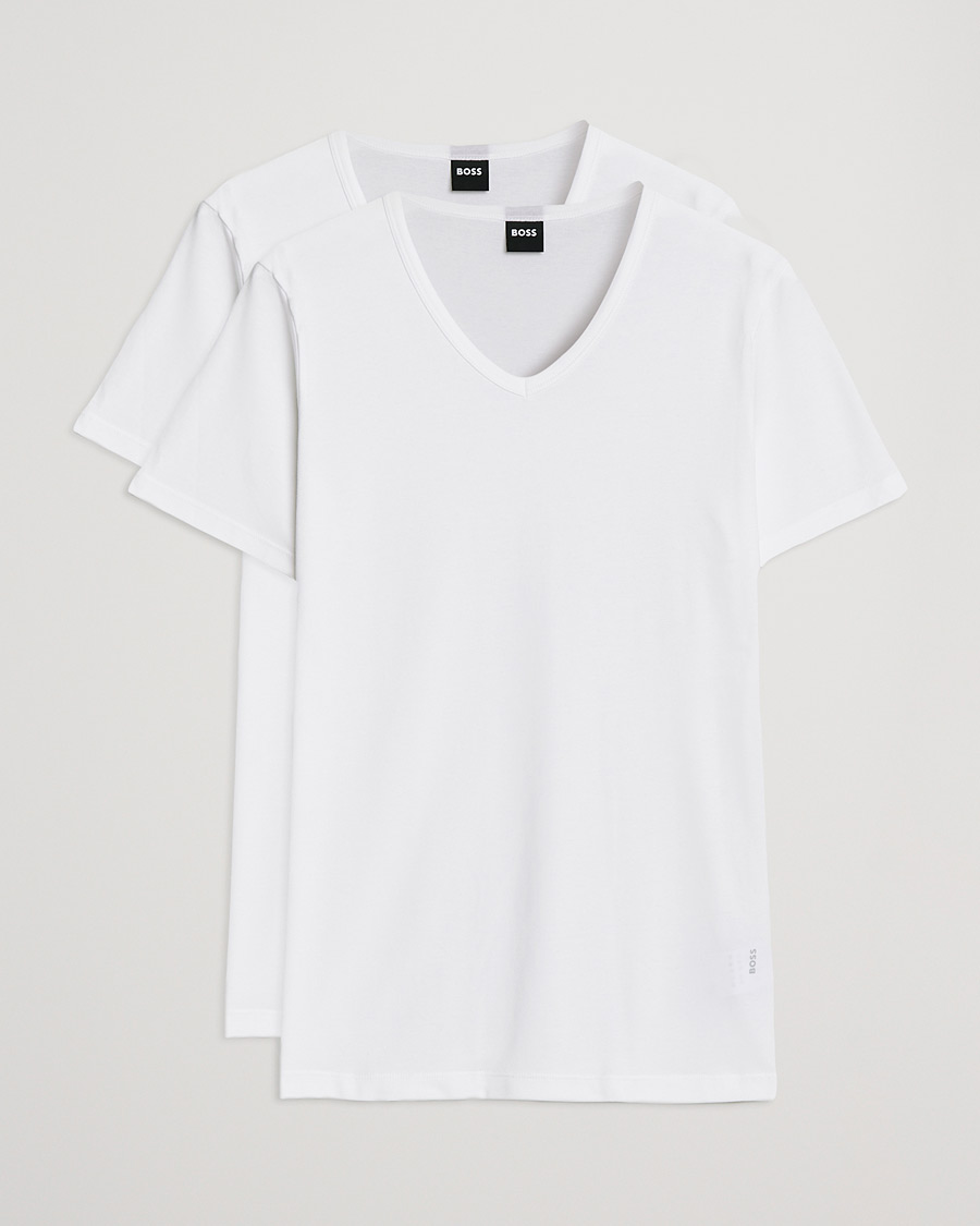 Men | Wardrobe basics | BOSS BLACK | 2-Pack V-Neck Slim Fit T-Shirt White