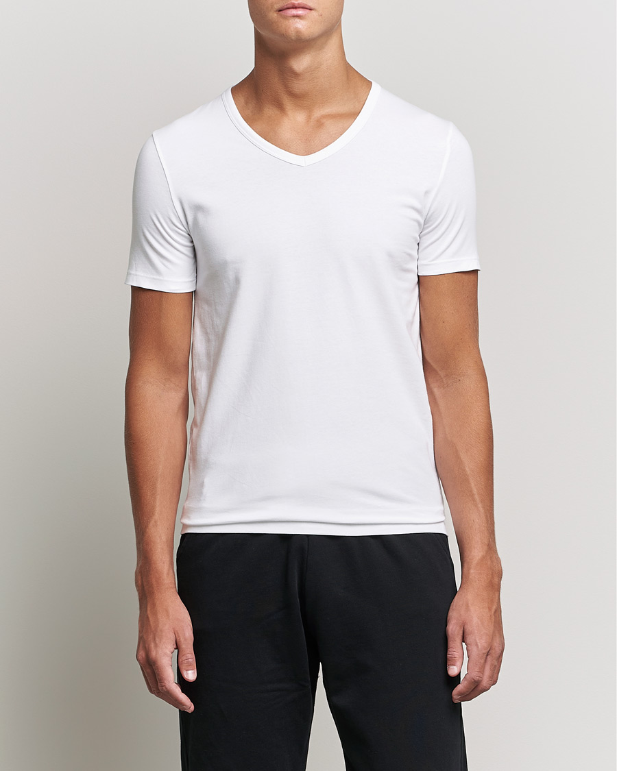 Men | CQP Sneakers | BOSS BLACK | 2-Pack V-Neck Slim Fit T-Shirt White