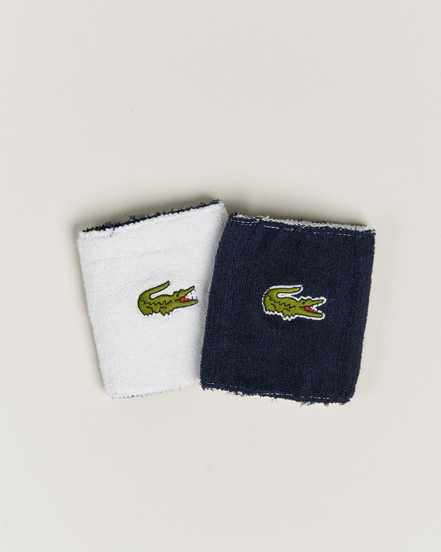 Men | Beanies | Lacoste Sport | 2-Pack Logo Wristband White/Navy