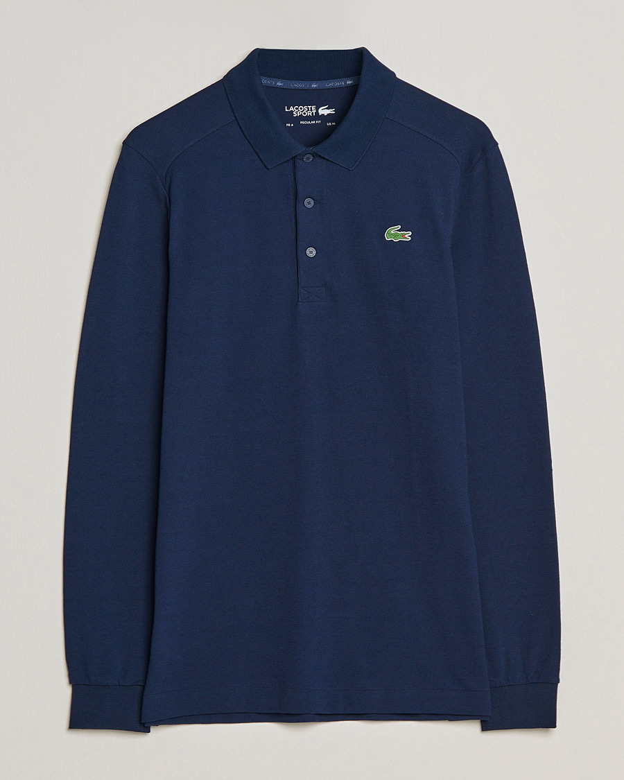 Men | Sweaters & Knitwear | Lacoste Sport | Performance Long Sleeve Polo Navy Blue