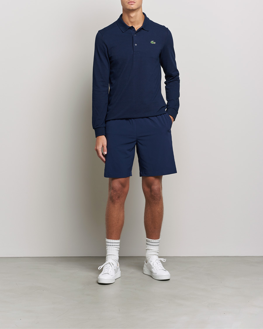 Men | Sweaters & Knitwear | Lacoste Sport | Performance Long Sleeve Polo Navy Blue