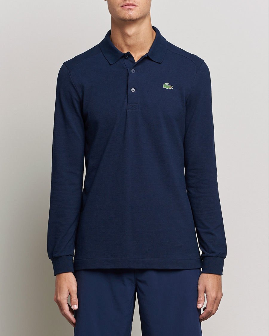 Men | Sweaters & Knitwear | Lacoste Sport | Performance Long Sleeve Polo Navy Blue