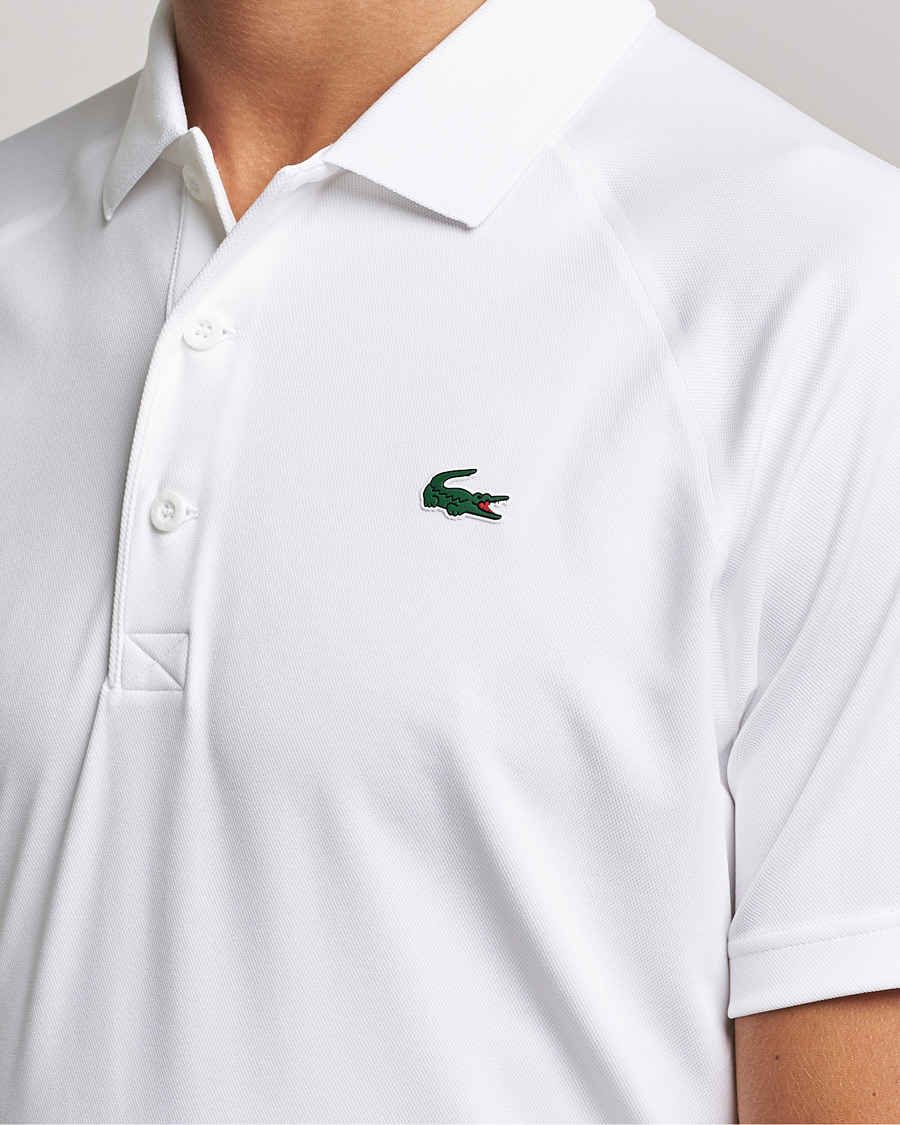 Men | Polo Shirts | Lacoste Sport | Performance Ribbed Collar Polo White