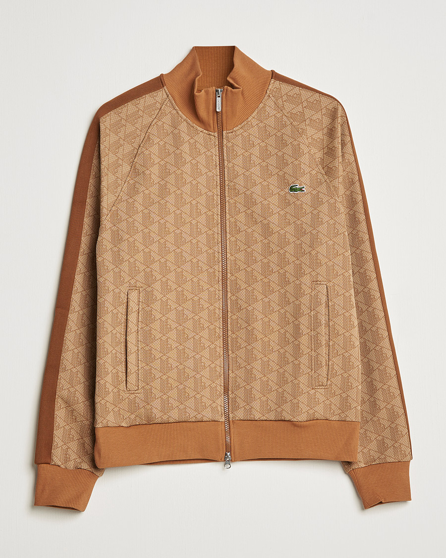 Men | Sweaters & Knitwear | Lacoste | High Neck Zip Mongram Jacuard Sweatshirt Viennese