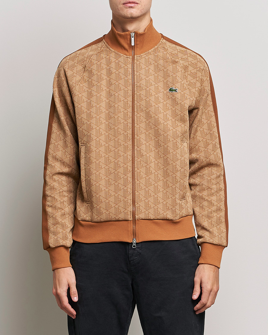 Men | Sweaters & Knitwear | Lacoste | High Neck Zip Mongram Jacuard Sweatshirt Viennese