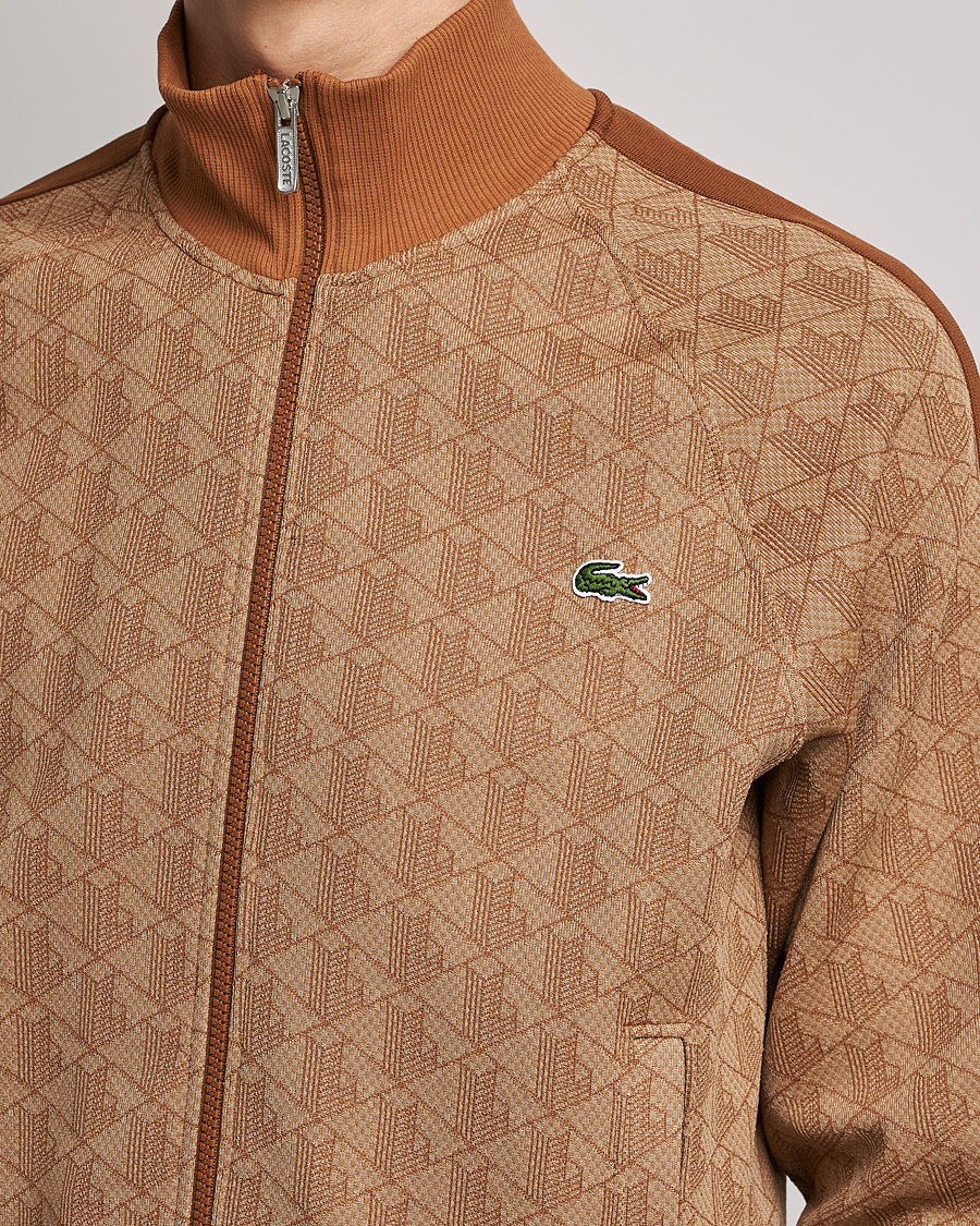 Men | Sweaters & Knitwear | Lacoste | High Neck Zip Mongram Jacuard Sweatshirt Viennese