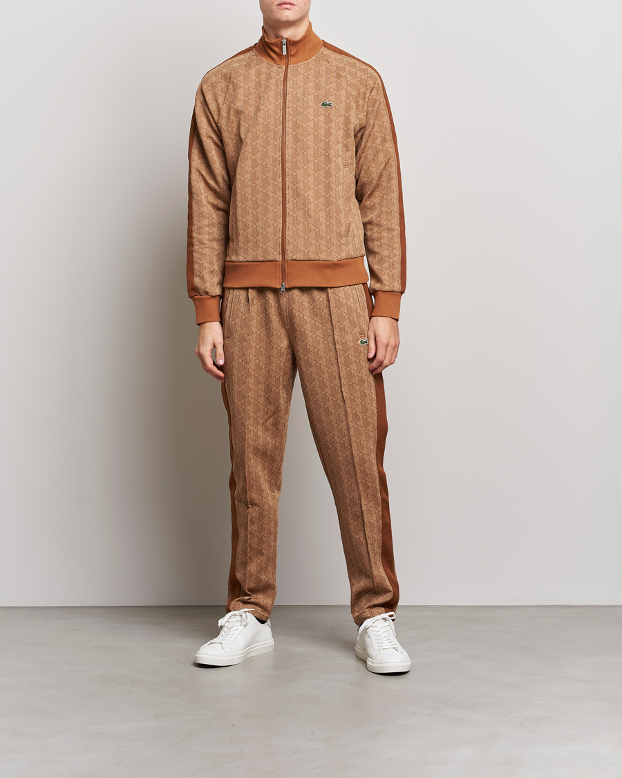 Men | Trousers | Lacoste | Monogram Cotton Jacuard Tapered Trackpants Viennese