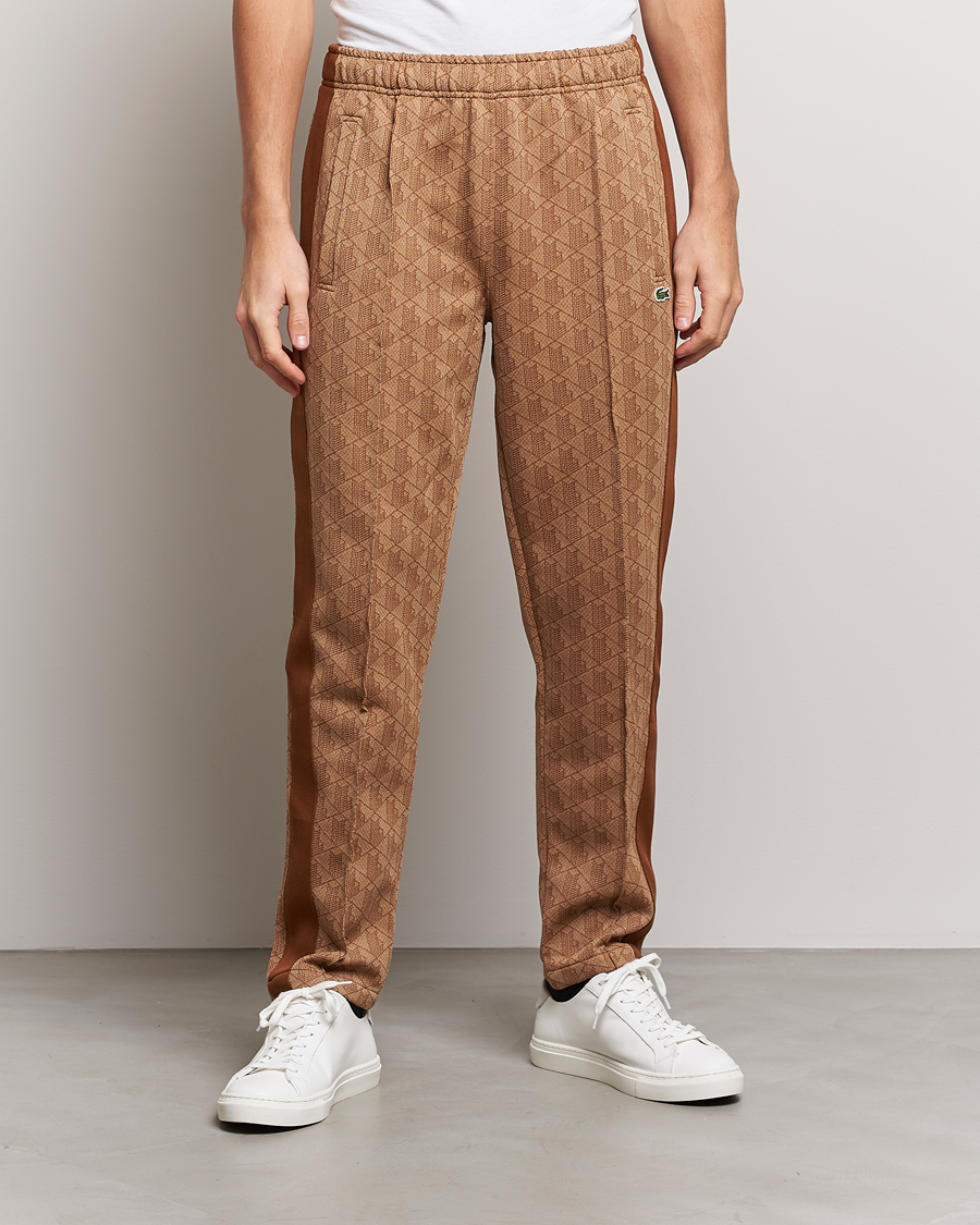 Men | Trousers | Lacoste | Monogram Cotton Jacuard Tapered Trackpants Viennese