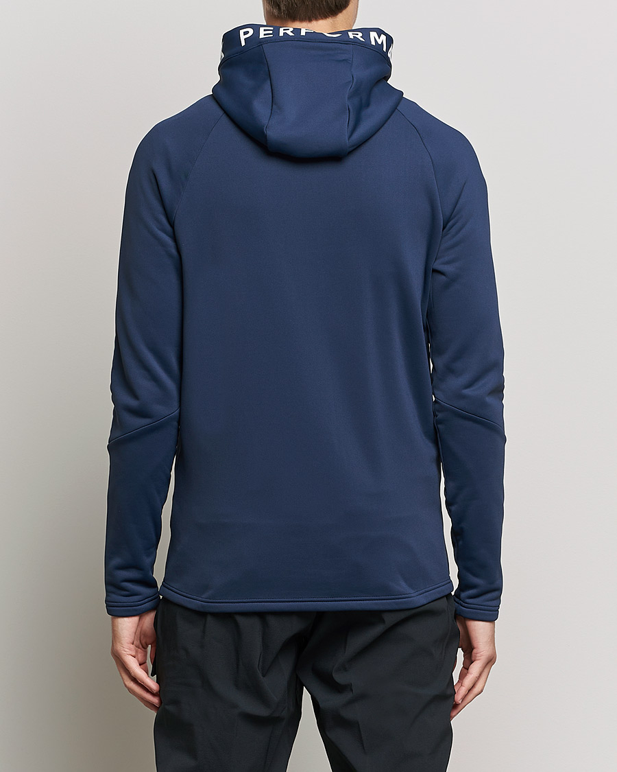 Men | Sweaters & Knitwear | Peak Performance | Rider Zip Fleece Hood Jacket Blue Shadow