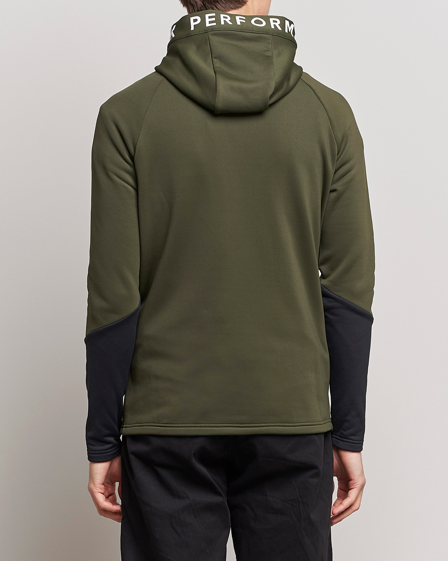 Men | Sweaters & Knitwear | Peak Performance | Rider Zip Fleece Hood Jacket Forest Night Black