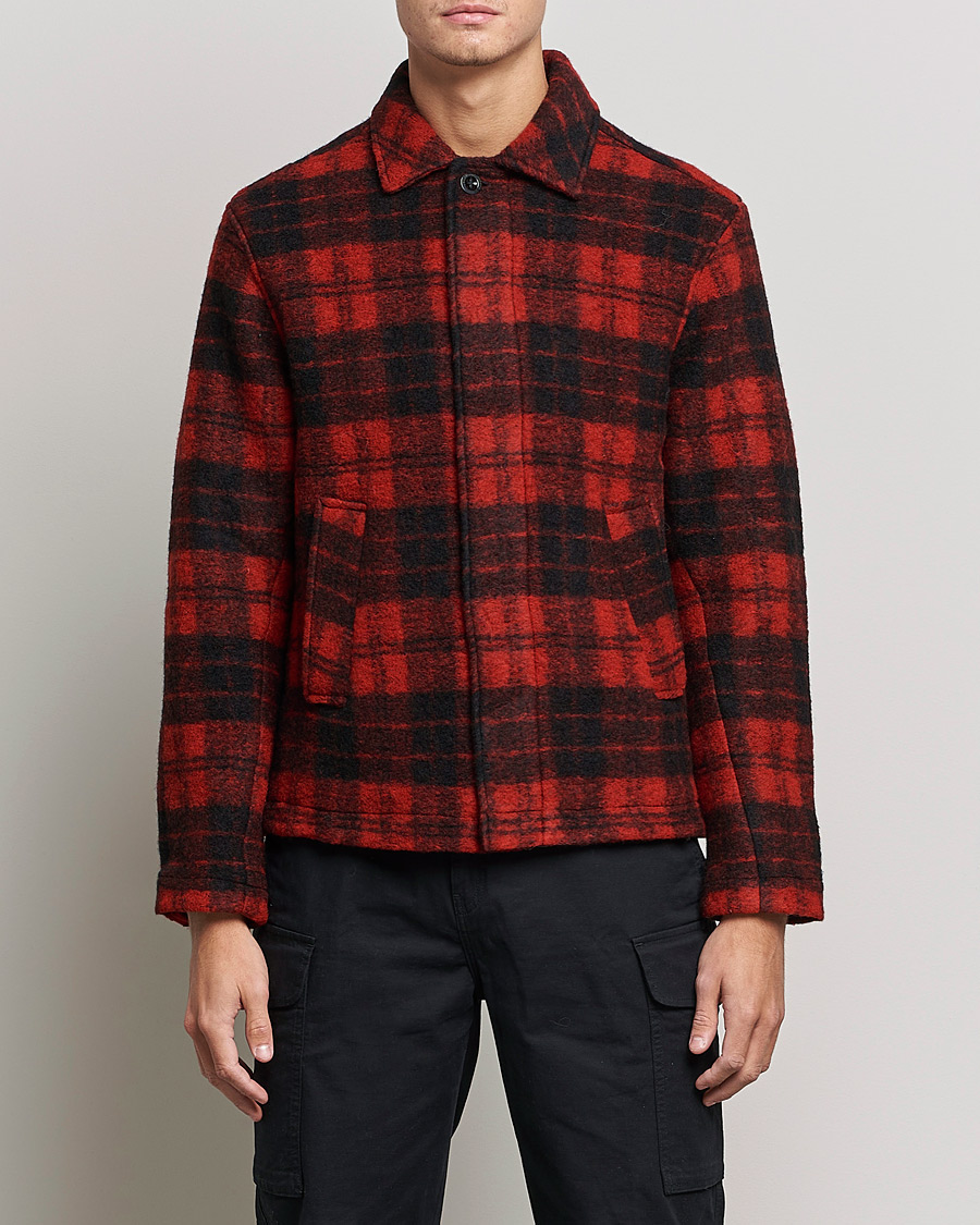 Men | Shirts | Peak Performance | Wool Overshirt Checked Red