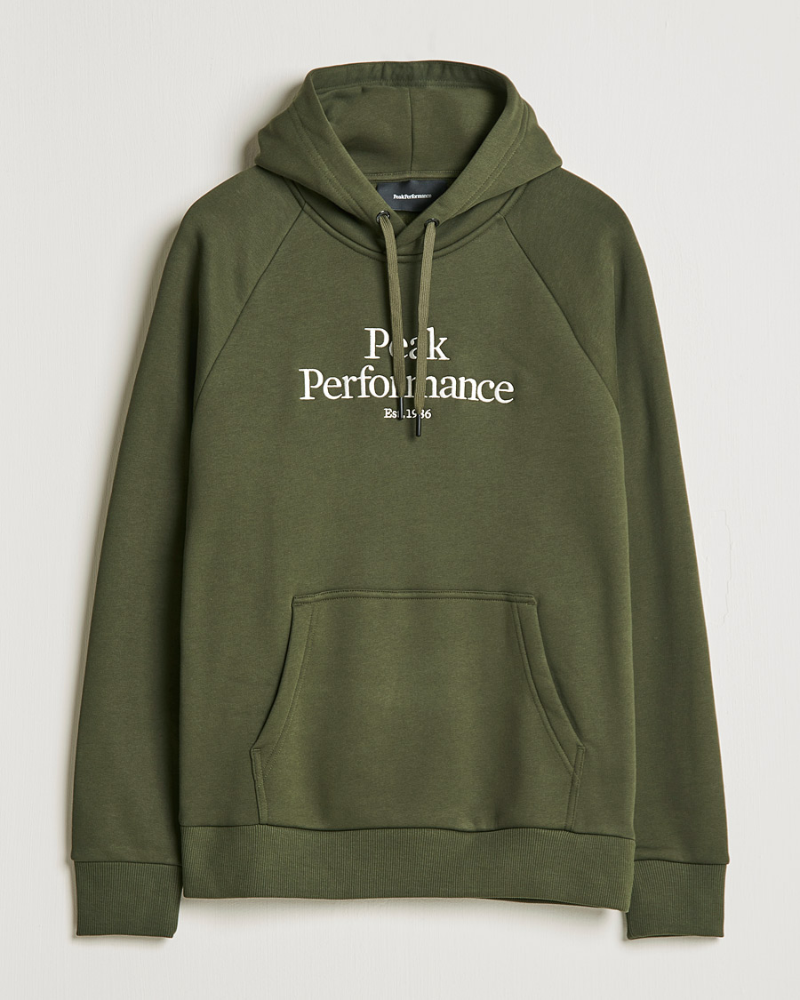 Men | Sweaters & Knitwear | Peak Performance | Original Logo Hoodie Forest Night