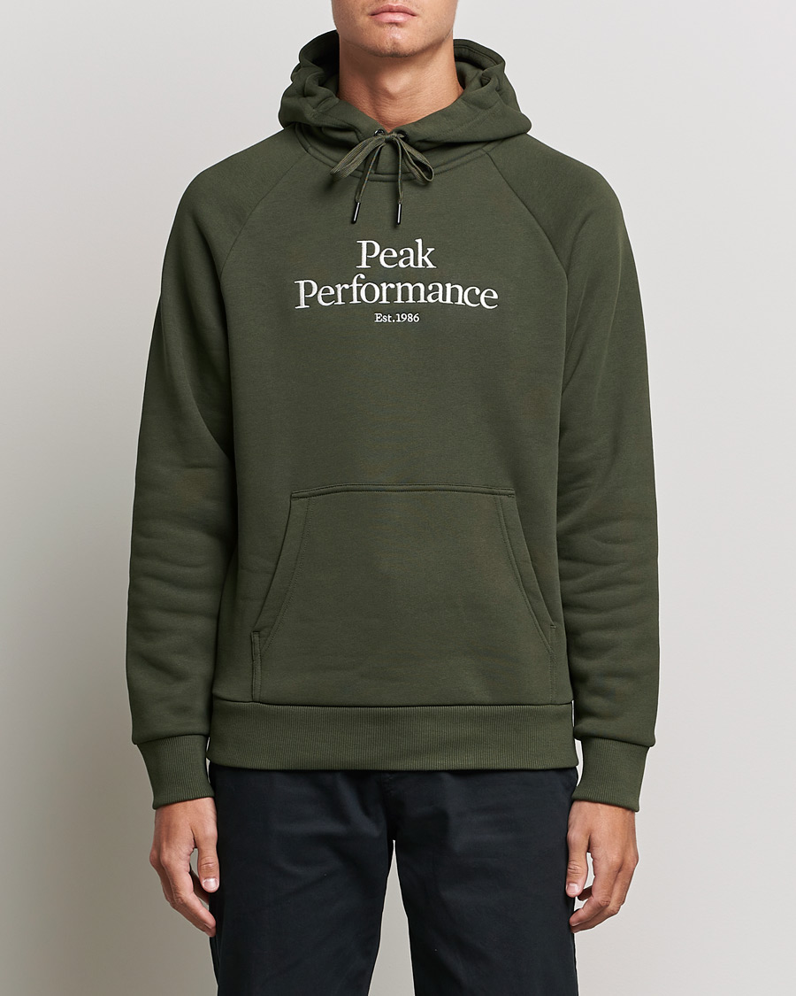 Men | Sweaters & Knitwear | Peak Performance | Original Logo Hoodie Forest Night