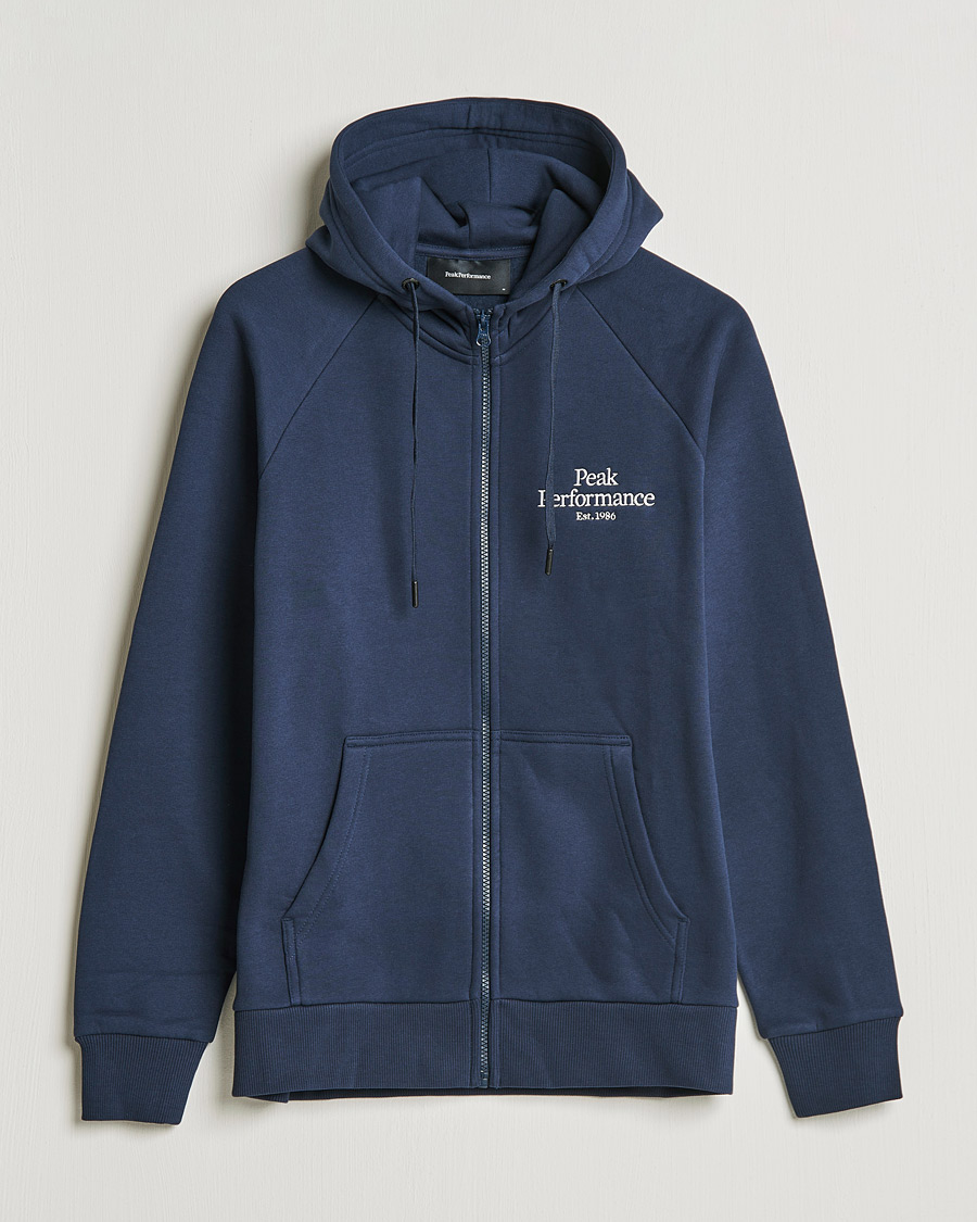 Men | Sweaters & Knitwear | Peak Performance | Original Zip Hoodie Blue Shadow