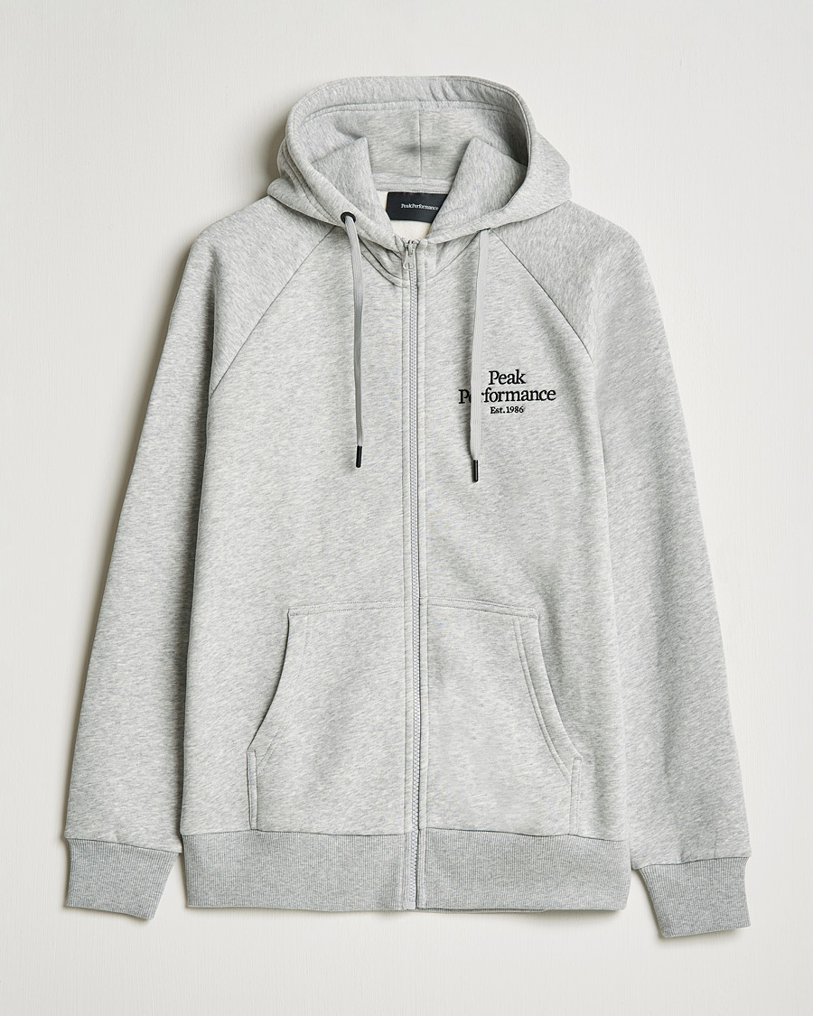 Men | Sweaters & Knitwear | Peak Performance | Original Zip Hoodie Grey