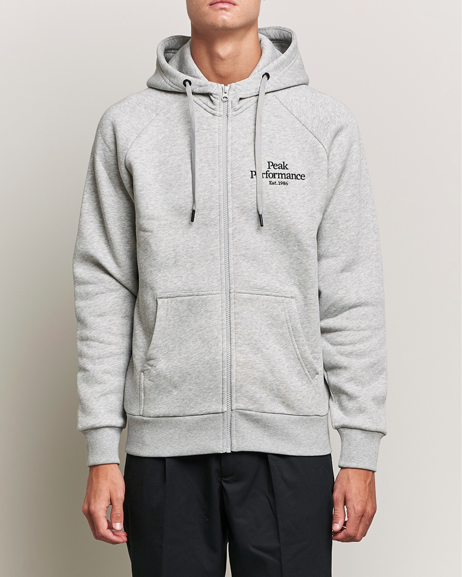 Men | Sweaters & Knitwear | Peak Performance | Original Zip Hoodie Grey