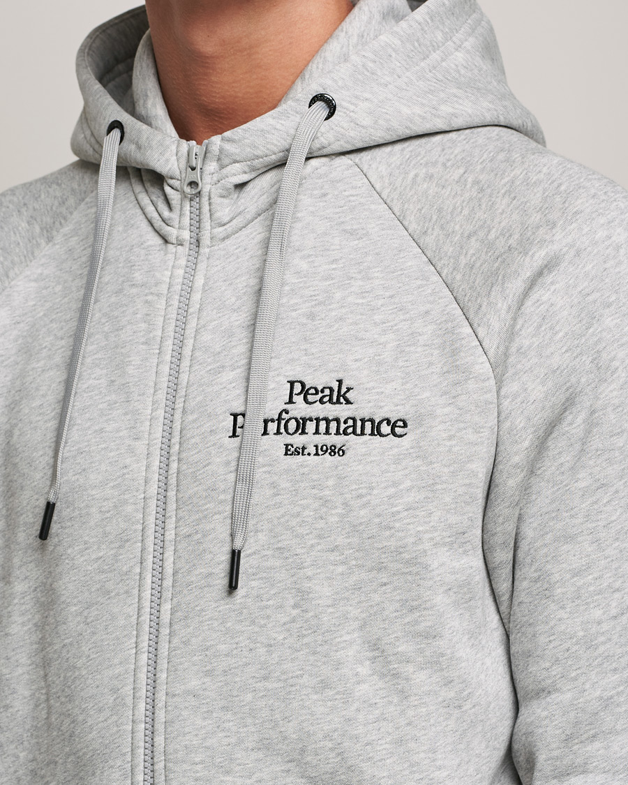 Men | Sweaters & Knitwear | Peak Performance | Original Zip Hoodie Grey
