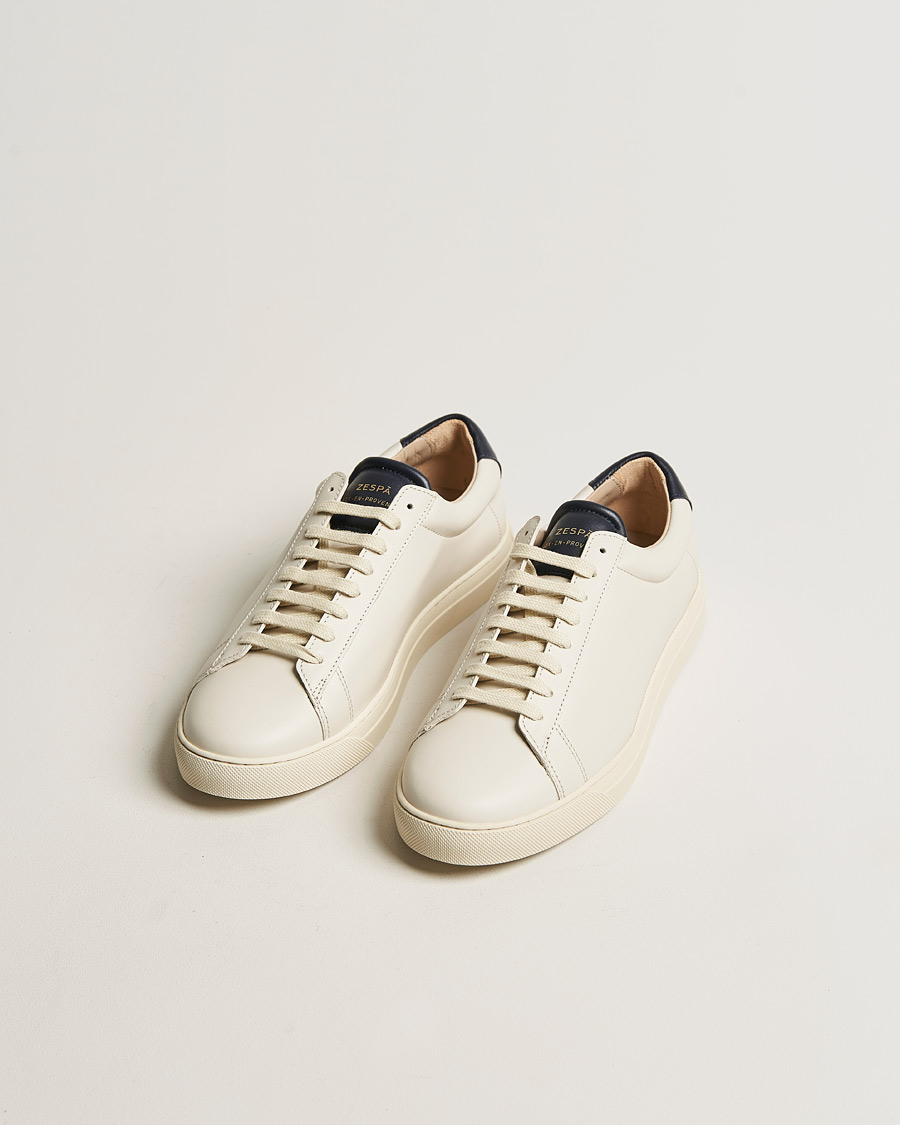Men |  | Zespà | ZSP4 Nappa Leather Sneakers Off White/Navy