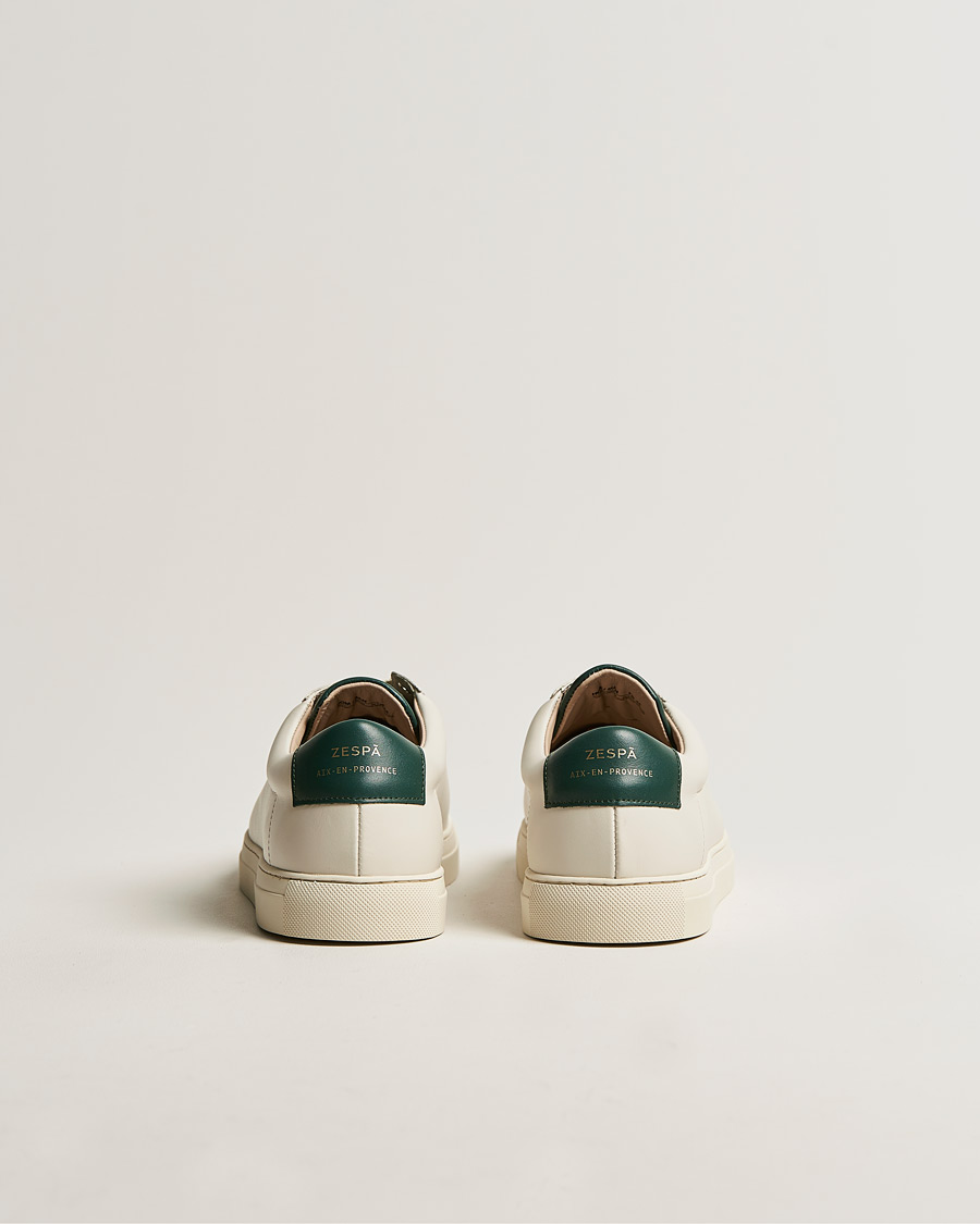 Men | Zespà ZSP4 Nappa Leather Sneakers Off White/Vert Sombre | Zespà | ZSP4 Nappa Leather Sneakers Off White/Vert Sombre
