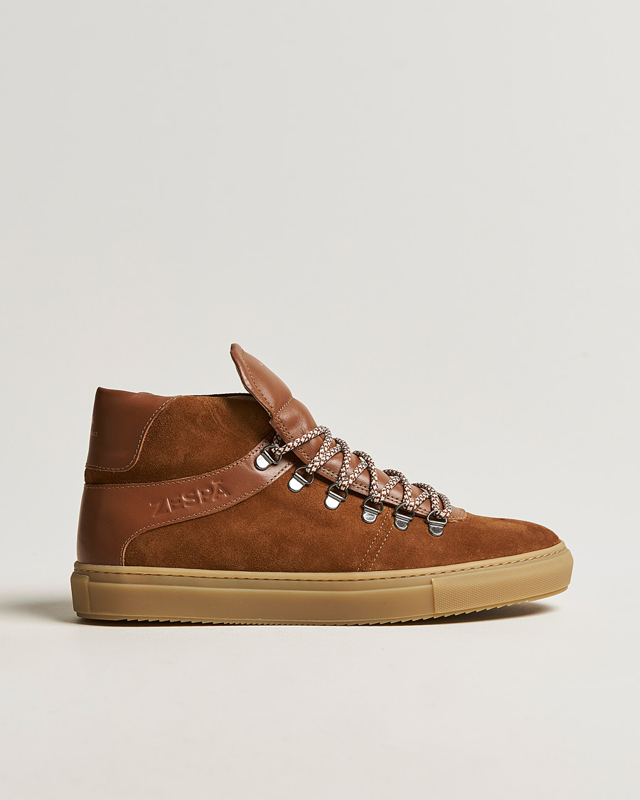 Men | Zespà ZSP12 Alpine Hiker High Top Suede Sneakers Camel | Zespà | ZSP12 Alpine Hiker High Top Suede Sneakers Camel