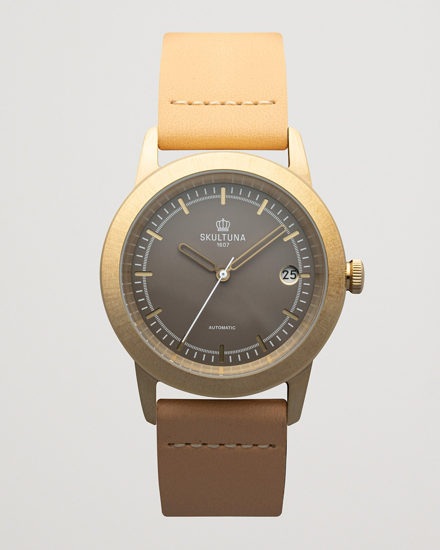 Men | Skultuna 37mm Automatic Brass Grey Dail | Skultuna | 37mm Automatic Brass Grey Dail