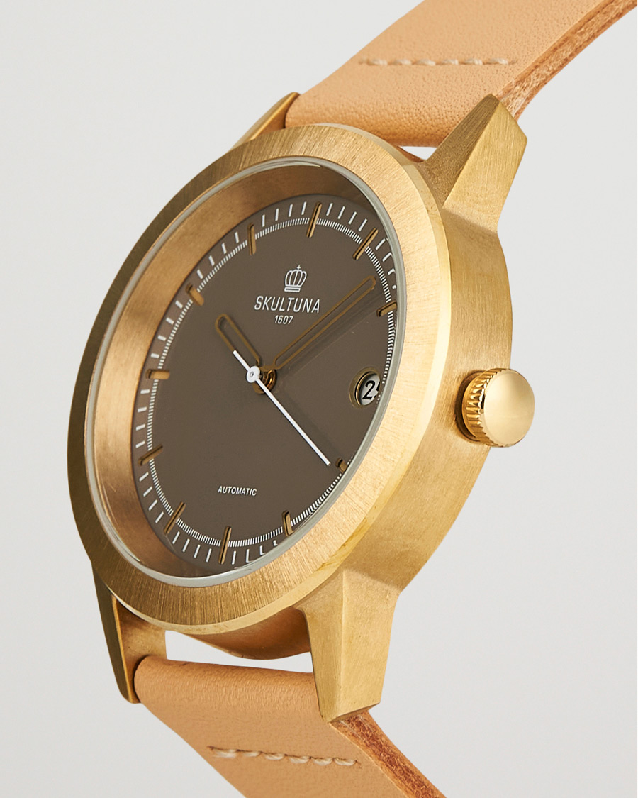 Men | Skultuna 37mm Automatic Brass Grey Dail | Skultuna | 37mm Automatic Brass Grey Dail