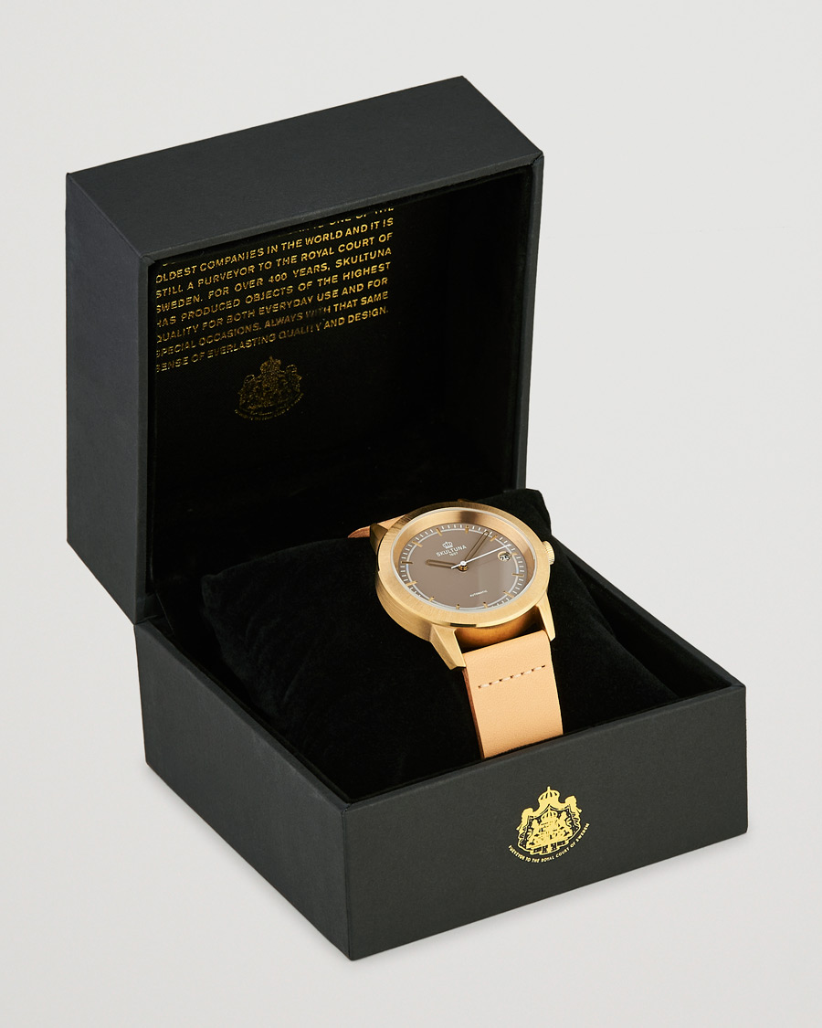 Men | Skultuna 37mm Automatic Brass Grey Dail | Skultuna | 37mm Automatic Brass Grey Dail