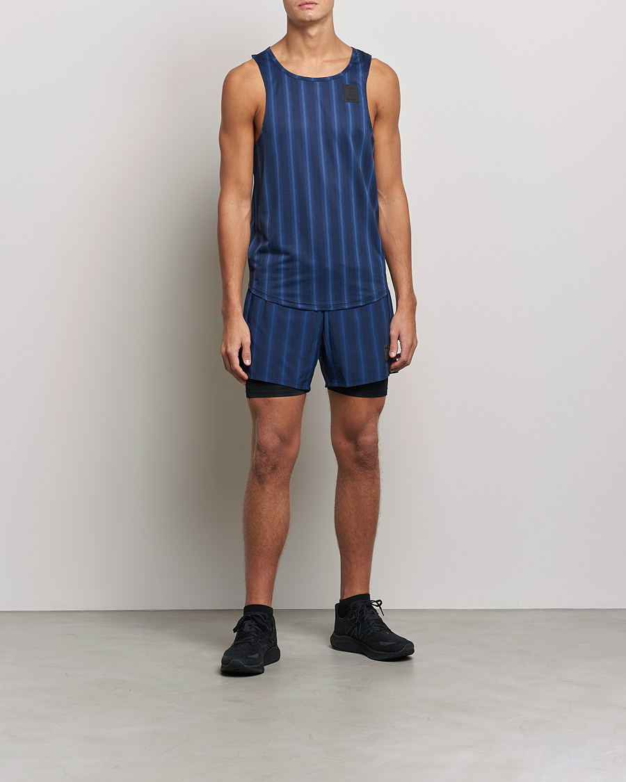Men | T-Shirts | NN07 | Combat Singlet Navy Stripe