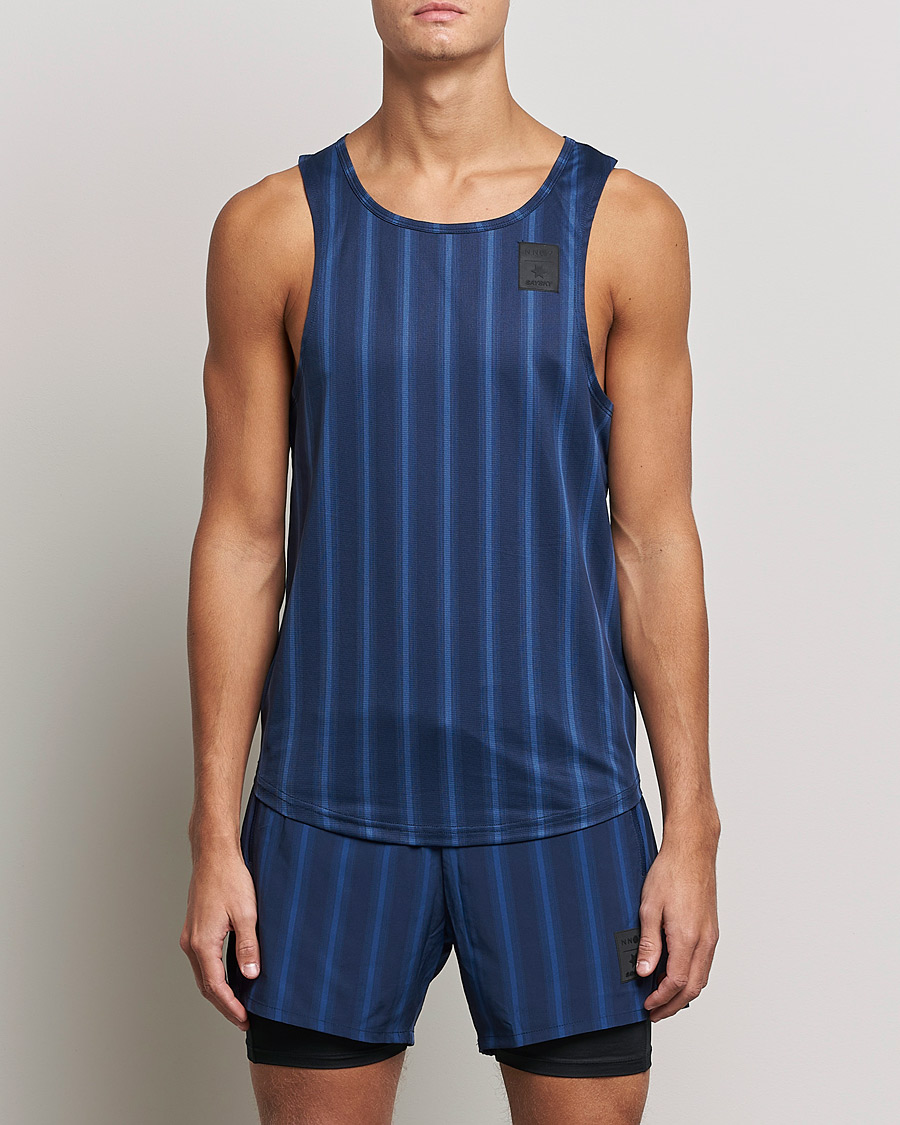 Men | T-Shirts | NN07 | Combat Singlet Navy Stripe