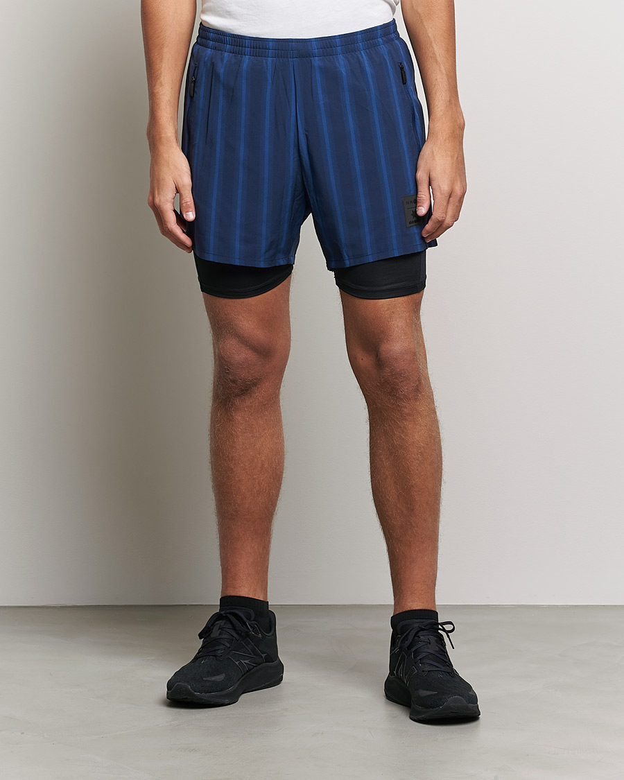Men | Functional shorts | NN07 | Two in One Shorts Navy Stripe
