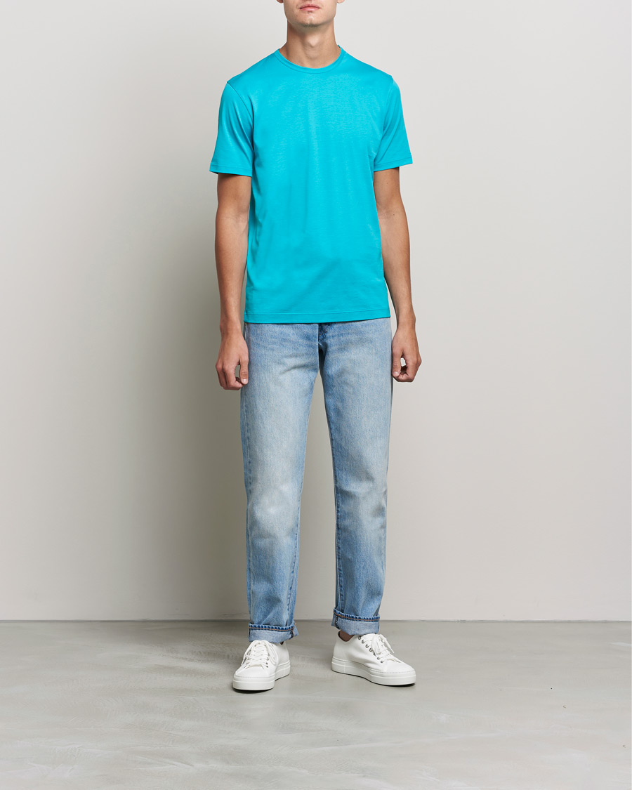 Men | T-Shirts | Sunspel | Crew Neck Cotton Tee Reef