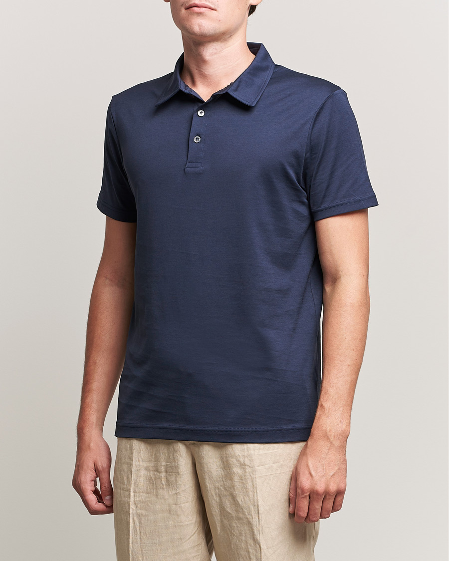 Herren | Poloshirt | Sunspel | Cotton Jersey Polo Navy