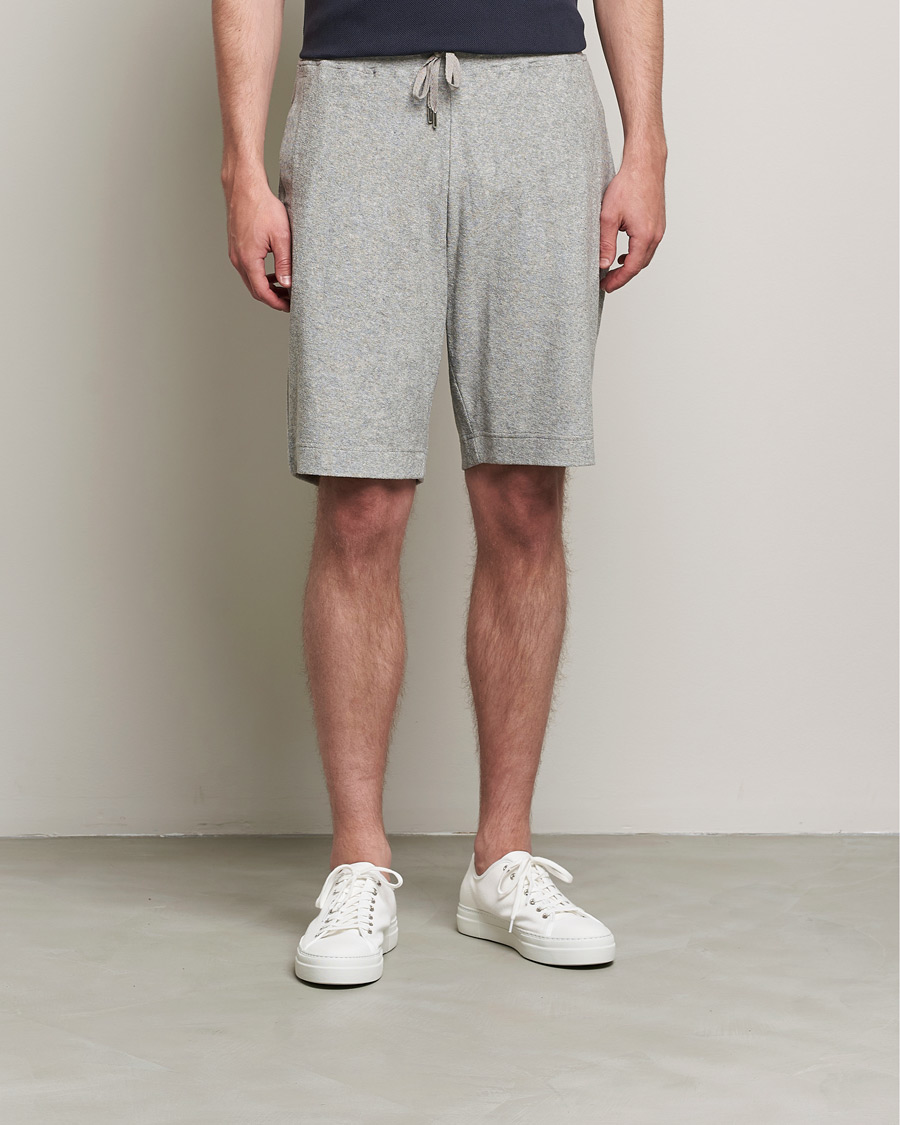 Men | Shorts | Sunspel | Towelling Shorts Grey Melange