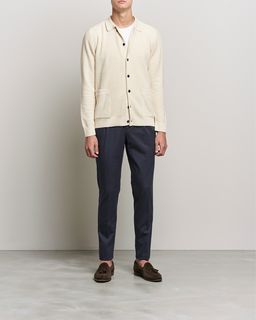 Men | Sweaters & Knitwear | Sunspel | Long Staple Cotton Knitted Jacket Ecru