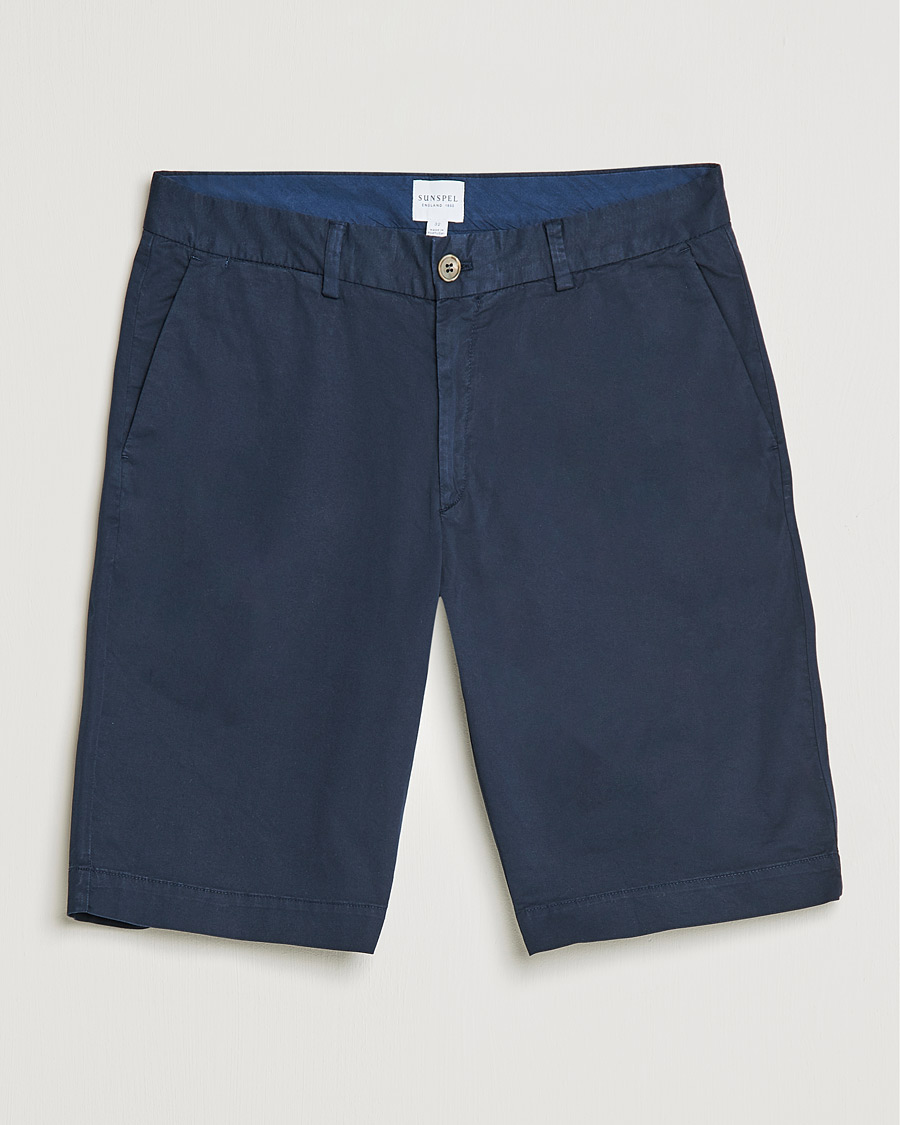 Men |  | Sunspel | Cotton Chino Shorts Navy