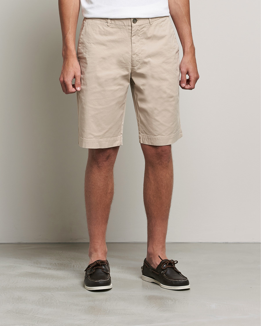 Men | Shorts | Sunspel | Cotton Chino Shorts Light Stone