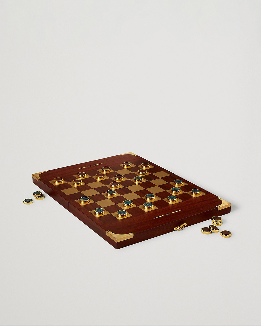 Ralph Lauren Home Parkwood Wooden Backgammon Set Mahogony/Brass at