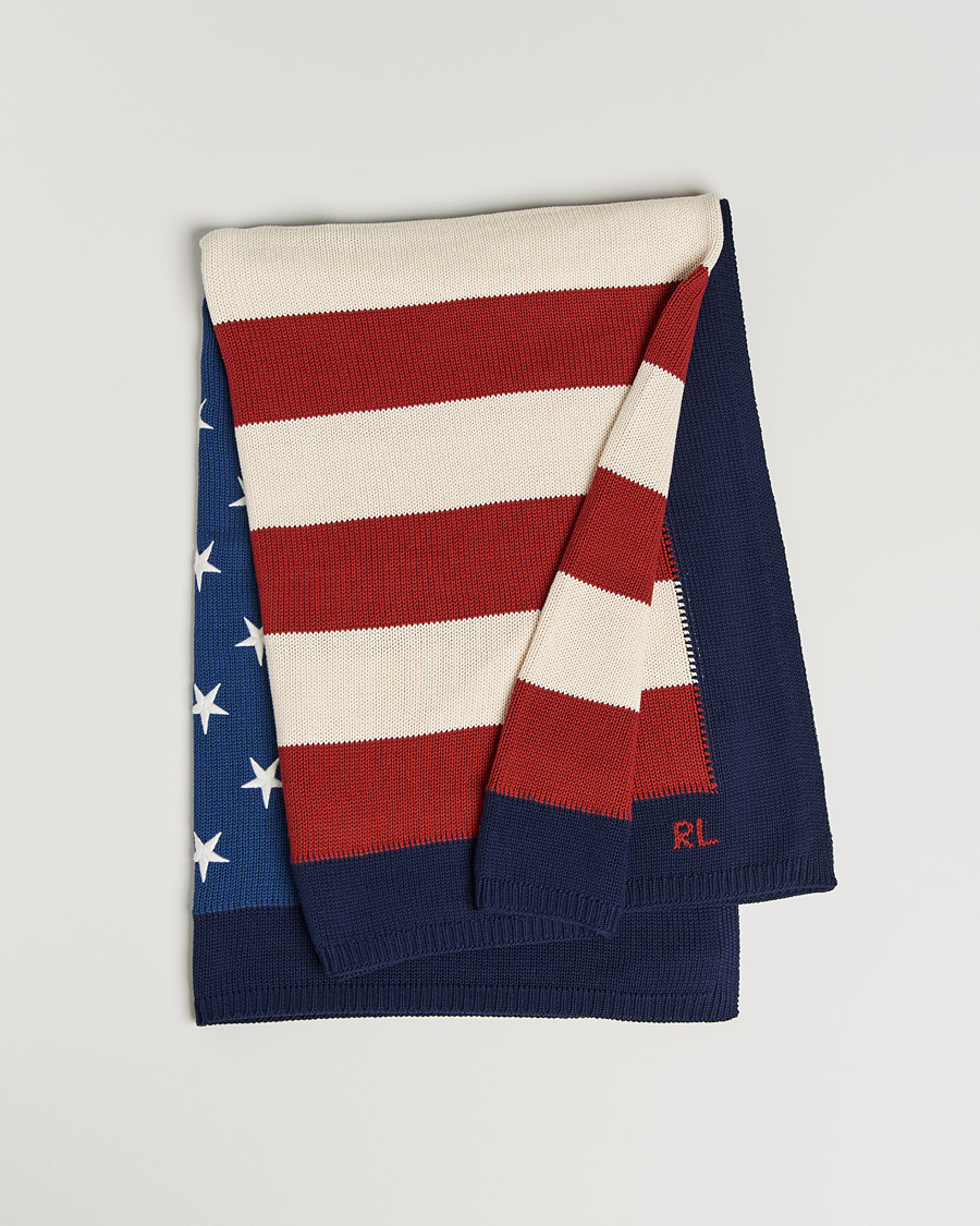 Men | Ralph Lauren Home RL Flag 54x72 Cotton Throw Navy | Ralph Lauren Home | RL Flag 54x72 Cotton Throw Navy