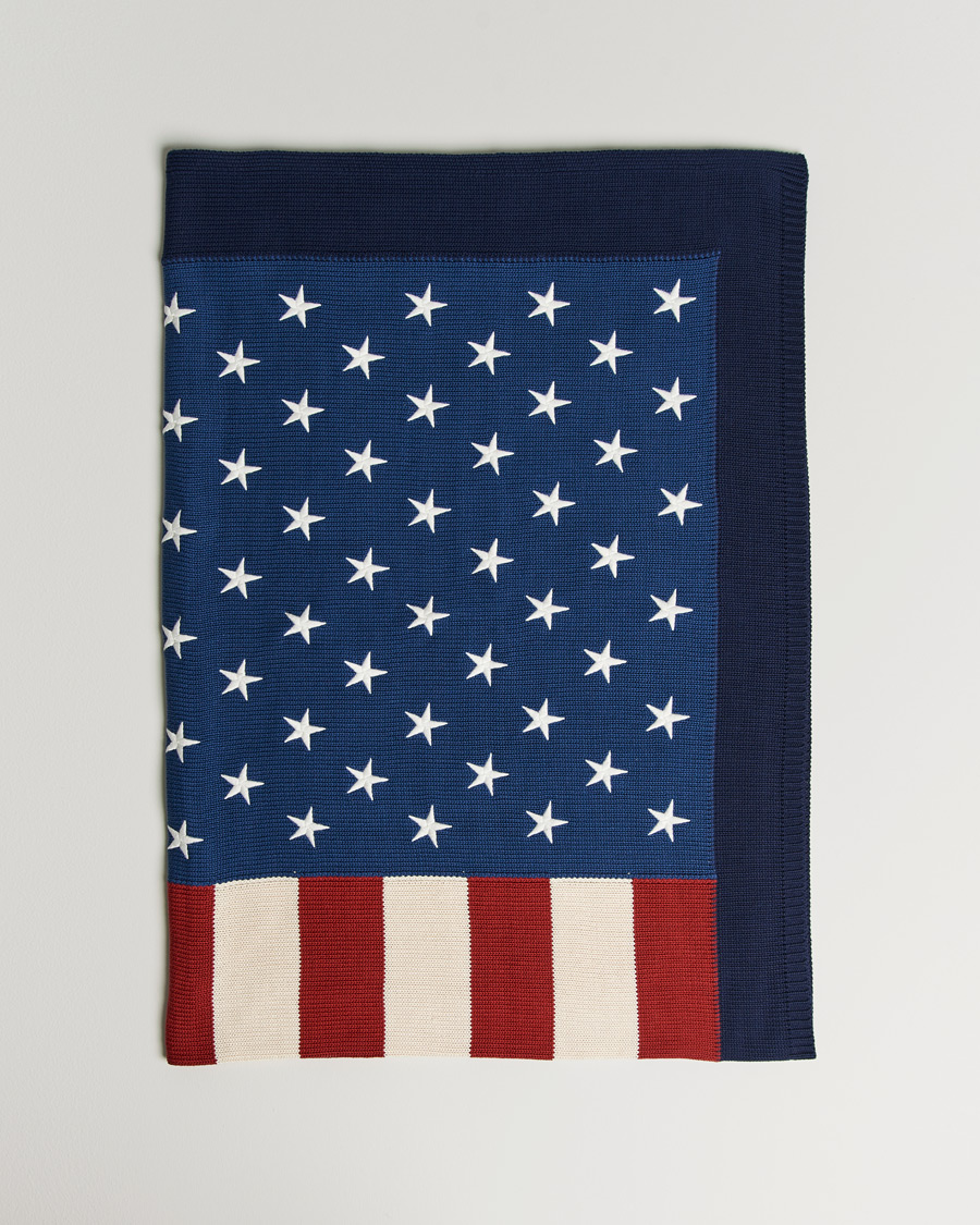 Men | Ralph Lauren Home RL Flag 54x72 Cotton Throw Navy | Ralph Lauren Home | RL Flag 54x72 Cotton Throw Navy