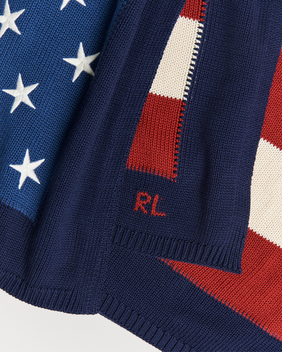 Men | Ralph Lauren Home RL Flag 54x72 Cotton Throw Navy | Ralph Lauren Home | RL Flag 54x72 Cotton Throw Navy