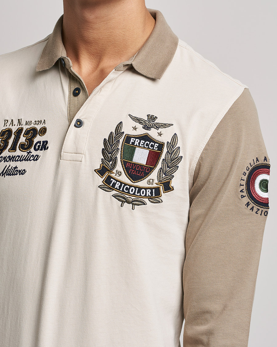Men | Sweaters & Knitwear | Aeronautica Militare | Long Sleeve Logo Polo Tortora