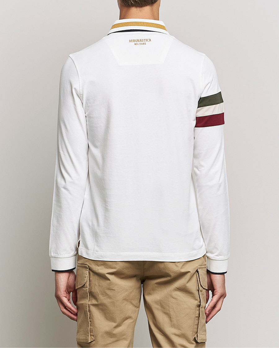 Men | Sweaters & Knitwear | Aeronautica Militare | Long Sleeve Logo Polo Bianco