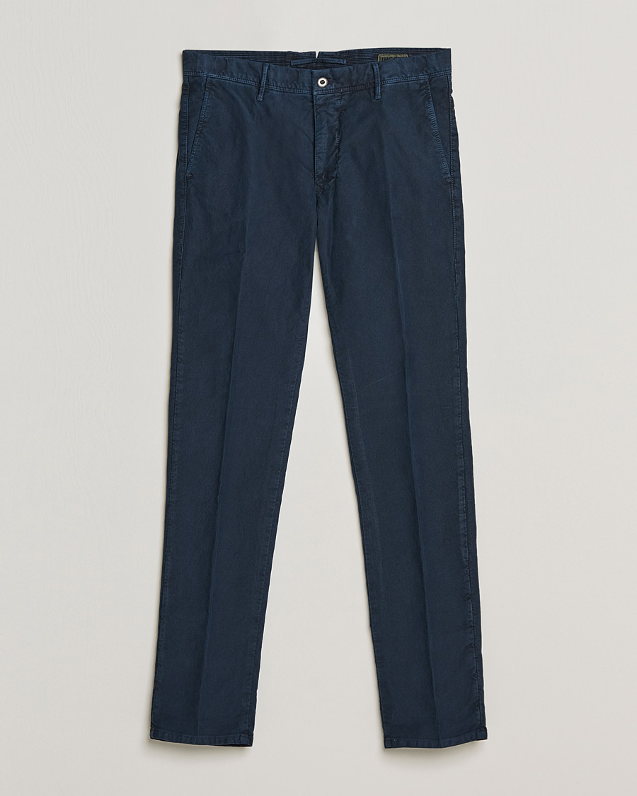 Men | Trousers | Incotex | Slim Fit Garment Dyed Slacks Navy