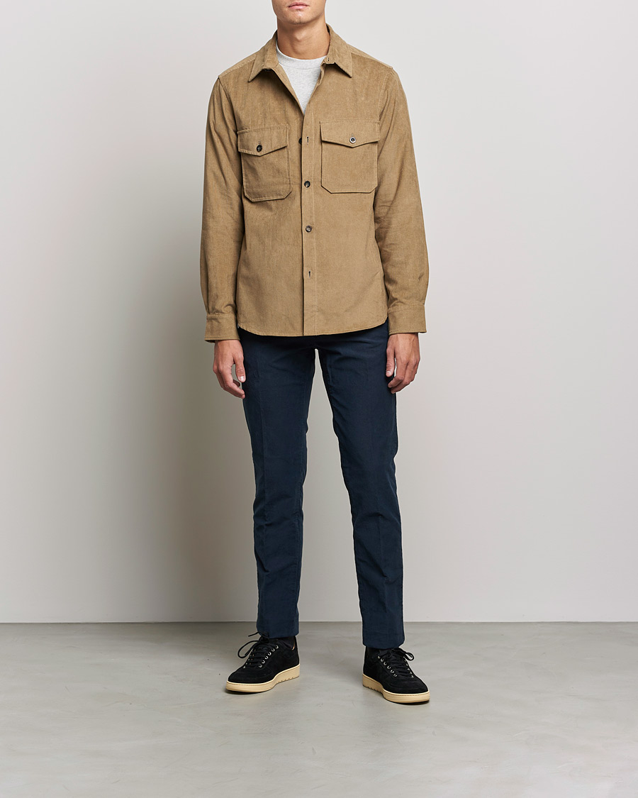 Men | Trousers | Incotex | Slim Fit Garment Dyed Slacks Navy